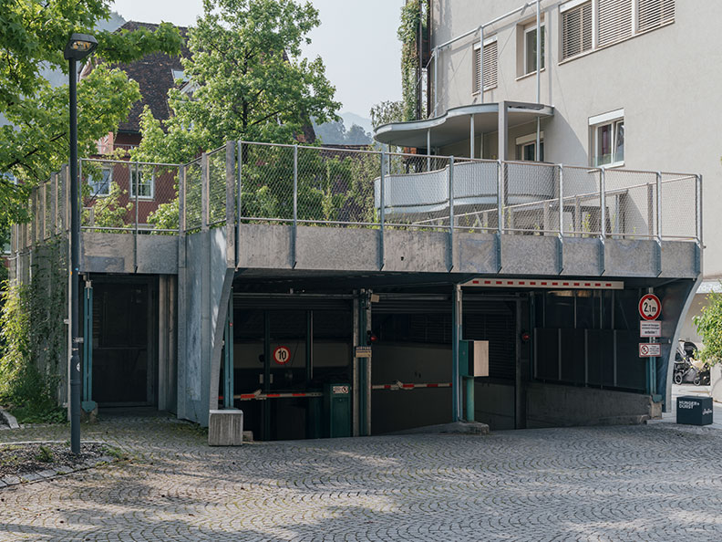 Einfahrt zur Tiefgarage des Hotel Bären Feldkirch